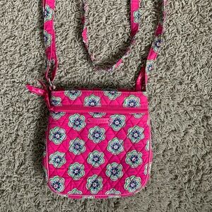 Vera Bradley Spiral Paisley hot pink cross body quilted bag